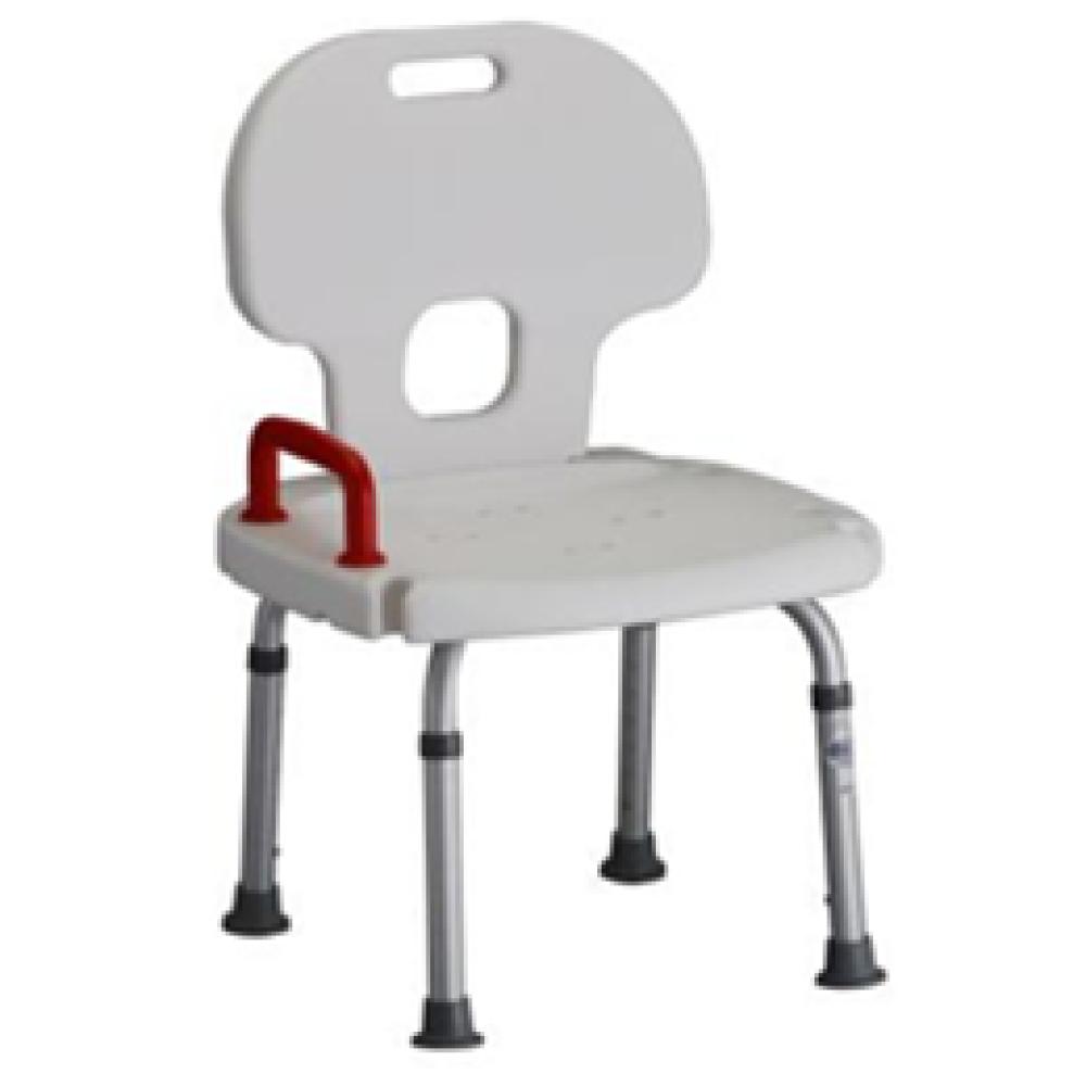 Image for product - Bath Bench w/ Back & Red Safety Handle